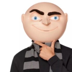 Gru from Minions kids costume Black and Gray Striped Scarf with Mask *worn once*